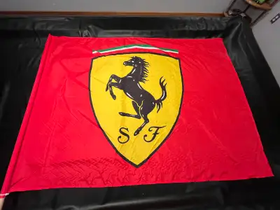 Reduced Price: Estate Sale. Downsizing: Like New… Ferrari Prancing Horse Logo 3 ft x 5 ft Flag. Flag...