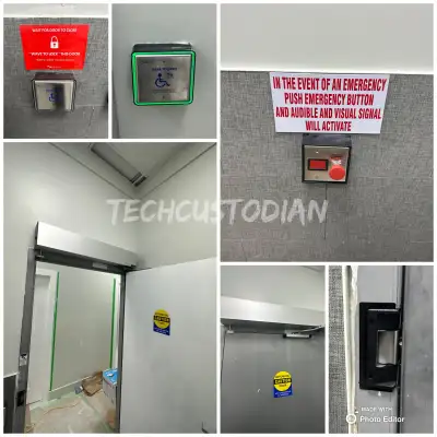 Handicap door operators, Complete touch-less wave to open door or push to open entry systems dedicat...