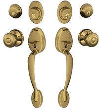 BRONZE double entrance handles with lock
