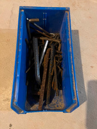 Hex Keys Small-Large Big Heavy Pile of Old Metal Tools in Bin