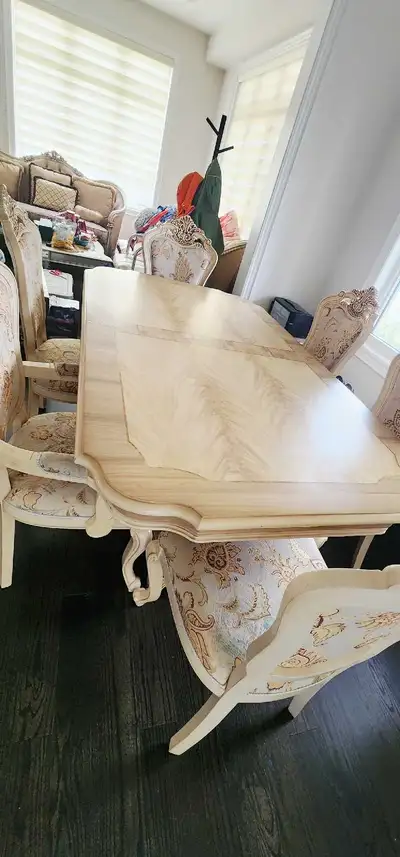 Dining Table with 6 Chairs $ Hutch Cabinet, View more