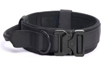 Tactical Dog Collar, Nylon Military Dog Collar (Medium, Black)