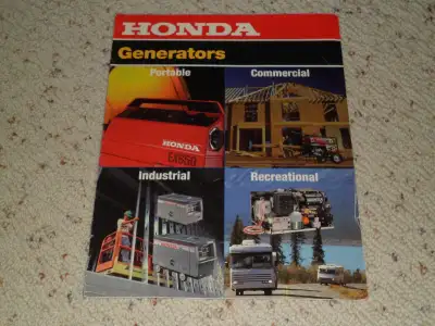 For sale is a 1998 Honda Generators color brochure. 8 pages 11" x 8.5" great condition!! Pick-up can...