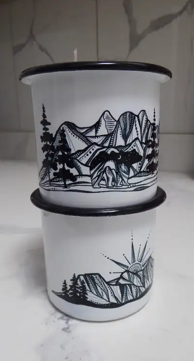 Bear and Mountains, Sunrise/Sunset and Mountains, Camping Mugs, View more