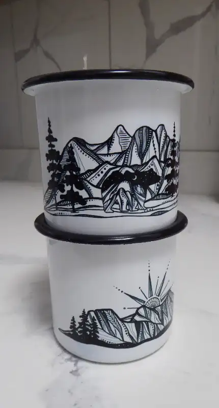 Bear and Mountains, Sunrise/Sunset and Mountains, Camping Mugs in BBQs & Outdoor Cooking in Delta/Surrey/Langley - Image 2