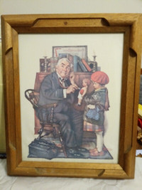 Vintage Norman Rockwell print professional framed with glass.