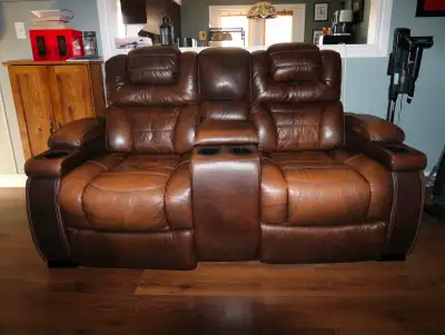 Hugo 73-inch Genuine Leather Power Reclining Loveseat, View more
