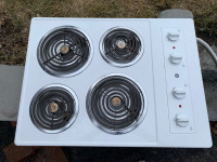 GE 28-in Coil White Electric Cooktop