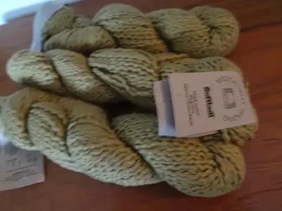 Downsizing my stash! I am selling this lot of 3 skeins of Mission Falls Softball Cotton. Gauge: Knit...