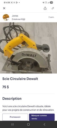 Scie Circulaire Dewalt City of Montréal Greater Montréal Preview