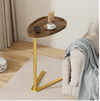 New C Shaped Side Table， Narrow Side Tab for Small Spaces,Perfec