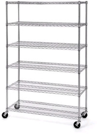 UltraDurable Commercial-Grade 6 Steel Wire Shelving with Wheels,
