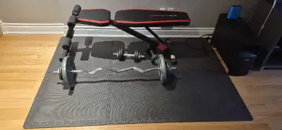 Selling press bench CVPstrength + set of weights 2 ×25 lb 4 x 5 lb 8 × 2.5 lb Bench is adjustable an...