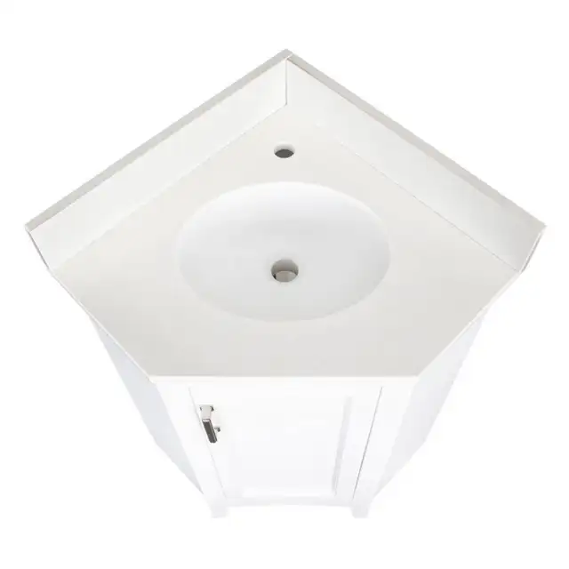 Glacier Bay Beckenham 28 inch White Corner Vanity with Engineere in Plumbing, Sinks, Toilets & Showers in Calgary - Image 4