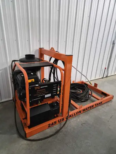 Nearly new TMG pressure washer. Gas motor, diesel burner. Works great very little use. Switching to...