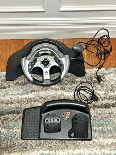Mad Catz MC2 Racing Wheel with Pedals for Original Xbox - Tested, View more