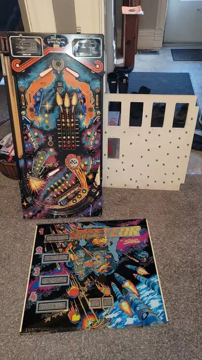 Populated playfield is complete except for the spinner and one receiver bar hook. Came from a workin...