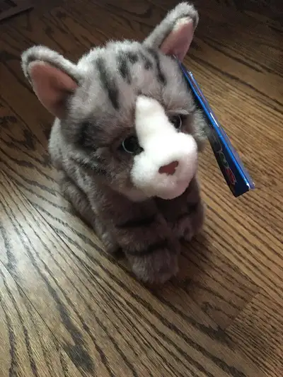 Soft furry plush kitten, View more