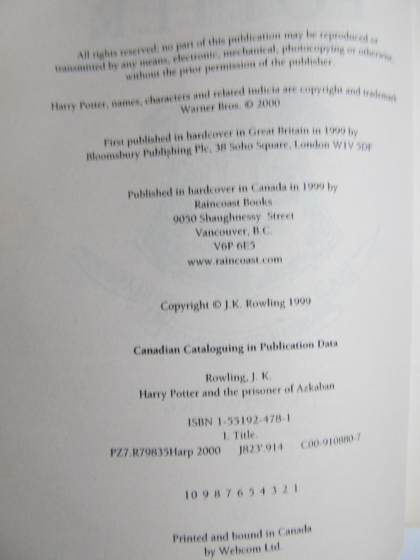 HARRY POTTER and the Prisoner of Azkaban – 2001 SC in Children & Young Adult in City of Halifax - Image 3