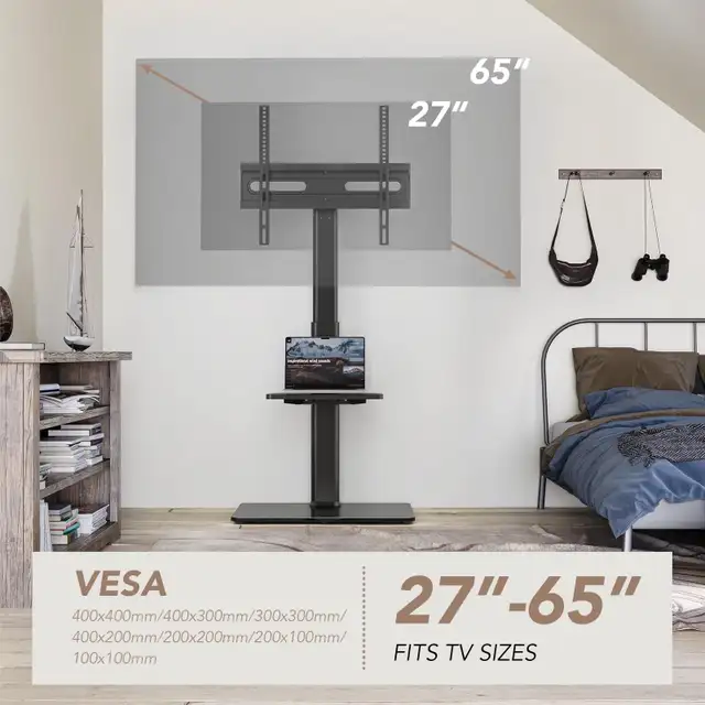 Universal Floor TV Stand with Mount 65 inch LCD, LED OLED tv in TVs in City of Toronto - Image 5