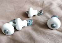 6Pcs Ceramic White Cabinet Knobs & handles