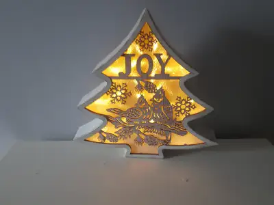 metal, JOY christmas tree, lights up, View more