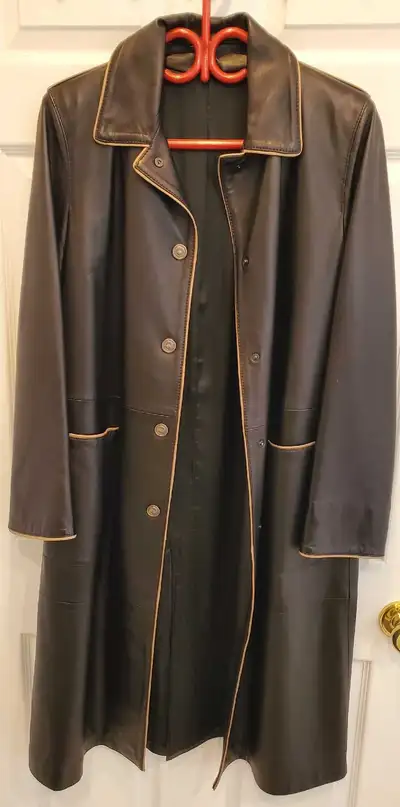 Manteau long de cuir italien pour femme, View more