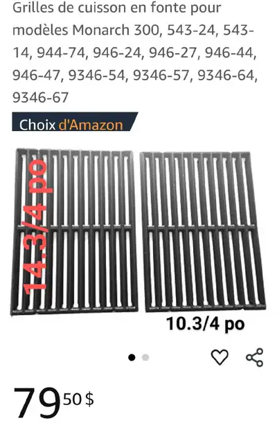 2 Grilles Neuf en fonte pour barbecue, View more