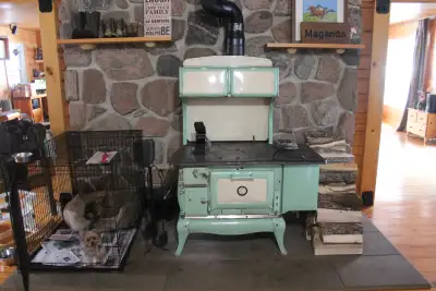 Wood cook stove, View more