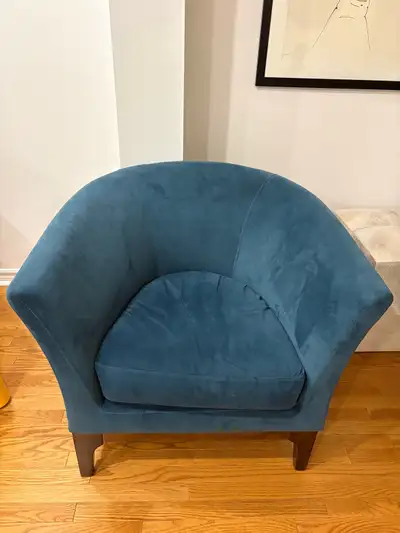 West Elm Velvet Barrel Chair, View more