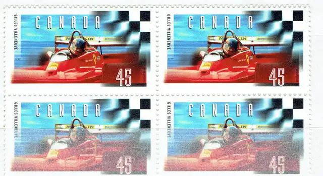 CANADA. SET  de 2 timbres neufs "GILLES VILLENEUVE", 1997. in Arts & Collectibles in City of Montréal - Image 3