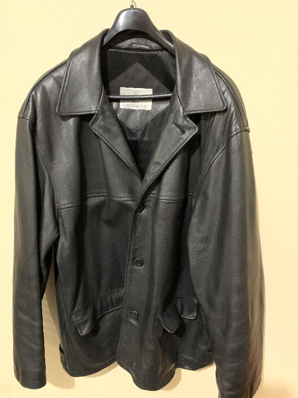 Men's London Fog Black Leather Jacket - size XL in Men's in Hamilton