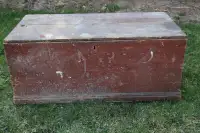 Old Blanket Box In Red Paint