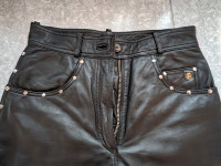 Women's Blk Leather Genuine Harley Pants