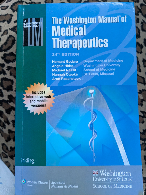 The Washington manual of medical therapeutics, 34th edition in Other in Calgary