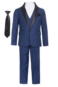 4 Piece Formal Dress Suit Navy Black 3T and 4T