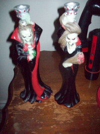 Vampire Skeleton Candlestick Holders