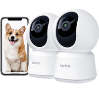 Arenti Laxihub 360° View 2K Pet Camera with Phone App 2 Pack, 