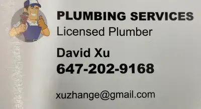 持牌水工Licensed plumber David@6472029168, View more