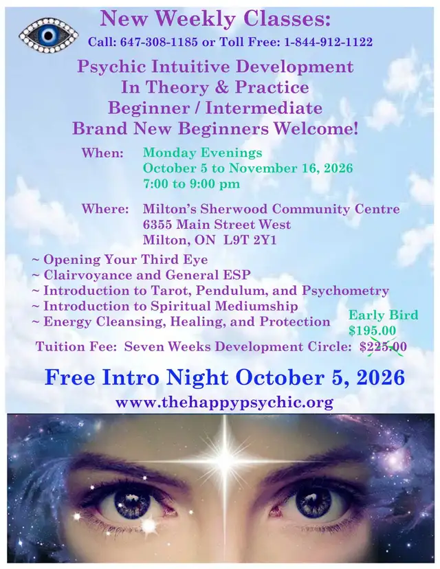 ~ New Fall Weekly Psychic Classes ~