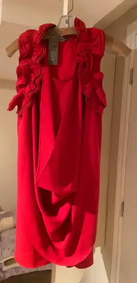 (New) Red A-line Cocktail Dress - Size Small