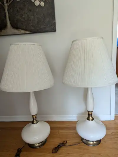 Elegant Table Lamps.  White and Tall. Work fine., View more