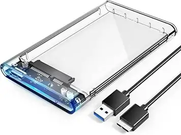 2.5" SATA To USB 3.0 Clear HDD SSD External Enclosure, View more