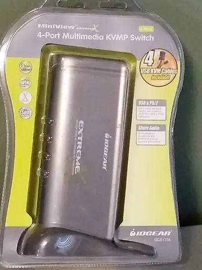 Multimedia 4-Port KVMP Switch with Cables, View more