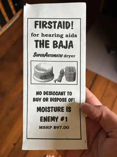 Used but in good working condition. For drying your hearing aids. I used it nightly. Probably around...