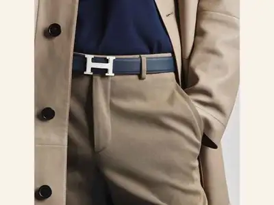 New Hermers H Buckle black leather Belt, View more