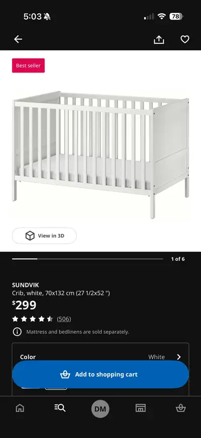 IKEA Sundvik Crib, View more
