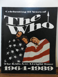 VINTAGE THE WHO 'THE KIDS ARE ALRIGHT 1989 TOUR' PROGRAM w/ STUB