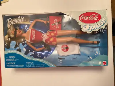 Barbie Doll Coca Cola Splash Special Edition 1999 With Inflatable Tube Used like new Still has origi...