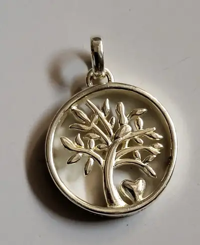 Sterling Silver Family Tree of Life & Heart Pendant, View more